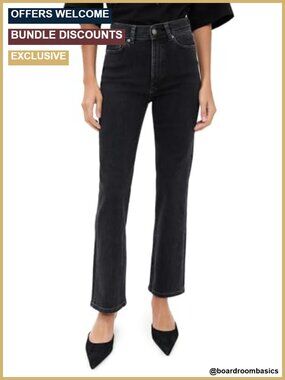 Women's High Rise Straight Leg Instasculpt Stretch Denim Jeans